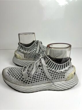 NOBULL Allday Knit Grind Running Shoes W8.5 M7.0 Light Gray/Black Training Gym